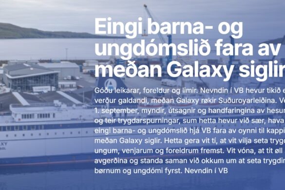 Ítróttarfelagið VB boðar í kvøld frá at børn og ung hjá felagnum fara ikki við Galaxy